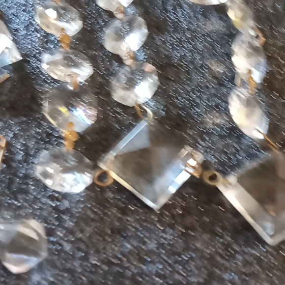 Lead crystal glass chandelier pieces. 52 total. - Picture 2 of 4